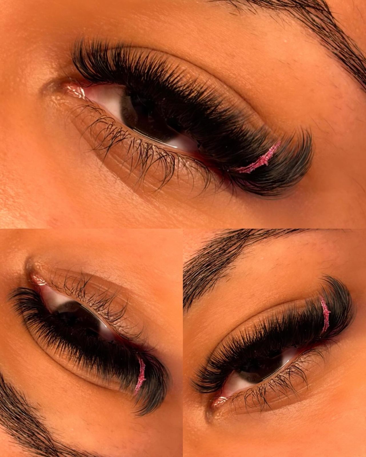 Pink accent set, three angles