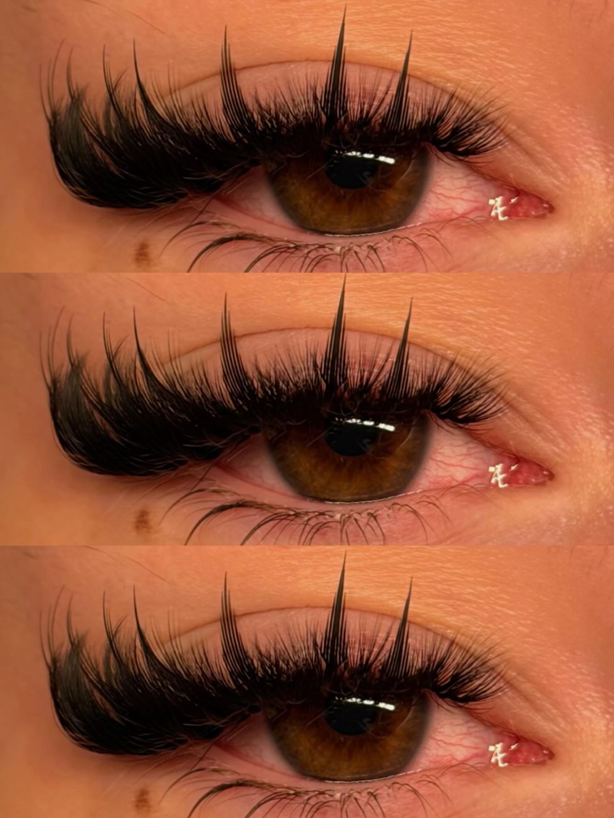 Spiky wispy set, three views